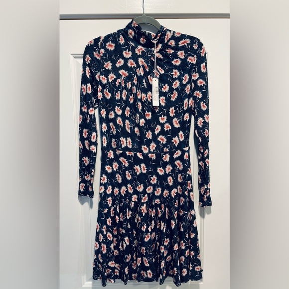 NWT! Designer! Rebecca Taylor Women's Long Sleeve Fleur Turtleneck Dress, Size M - Picture 5 of 12
